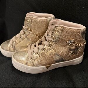 Skechers Kids Gold Glitter High-Top Sneakers | Size 12